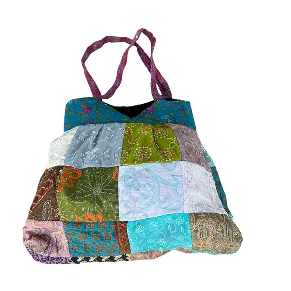 Greater Good Boho Hippie Embroidered Patchwork Cloth Hobo Shoulder Bag - Picture 1 of 10